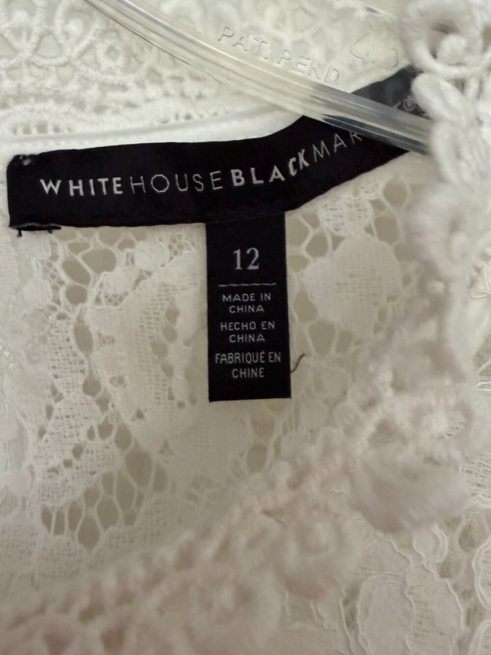 White House Black Market Lace Blouse sz 12 Mock Neck Ruffle Feminine Top - Picture 9 of 10